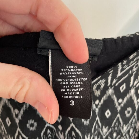 TORRID 3 Plus Size Skull Ikat Print Double Layered Cami Black Cream Tank Top 3X - Picture 12 of 16